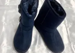 【新品】ネイビー スエード調 ムートン もこもこ Lサイズ
