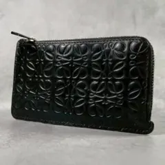 【美品 人気モデル】ロエベ フラグメントケース リピート アナグラム レザー 黒