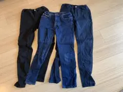 【ユニクロ　GU】パンツ3本セット　150 デニム　黒　紺