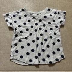 無印良品　ドット柄 半袖Tシャツ グレー 100cmのサムネイル