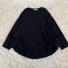 アメリカンホリック　バックティアードカットプルオーバー　体型カバー　黒L