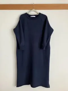 新品】無印良品◎起毛プルオーバー長袖ワンピース婦人XL・ダーク