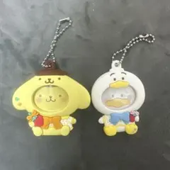 フォトバッチ付きマスコット　サンリオ　ポムポムプリン、ペックル