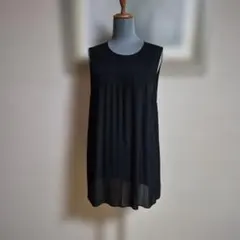 MICHAEL KORS黒 ノースリーブ プリーツ トップス L