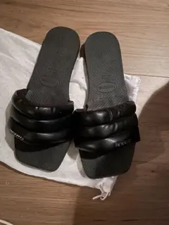 未使用 ブラックストラップサンダル 24CM24.5cｍ　元値5780円