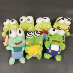 サンリオけろけろけろっぴっとお友達ぬいぐるみ レトロ　1992年　ケロ けろけろけろっぴとお友達 ぬいぐるみ 7個セット サンリオ 1992年 当時