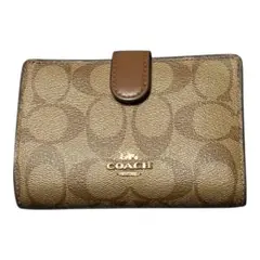 COACH コーチ 二つ折り財布 シグネチャー ブラウン レディース