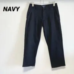NAVY メンズ チノパン ストレッチ クロップド丈　ブラック　S