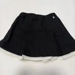 黒ホワイト裾付きスカート