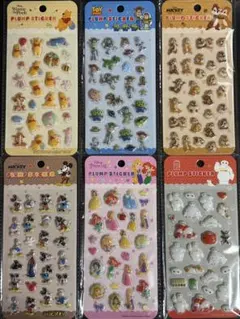 ディズニー PLUMP STICKER (立体ぷくぷくシール) 全6種セット