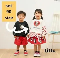 新品◇ディズニー リトシー littc ミニーコーデ　スカート＆トレーナー　90