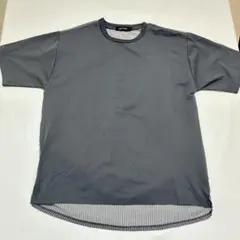 ❣️美品❣️INED HOMME 切り替えデザイン Tシャツ グレー ストライプ Lのサムネイル