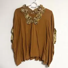 【未使用品】chambre de charme フラワー付け襟ブラウス　Fサイズのサムネイル