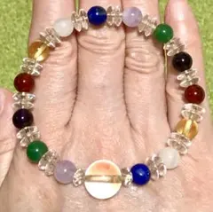 天然石 パワーストーン カラフル ブレスレット　美品