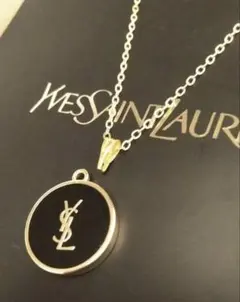 遺品・生前整理品】YSL ロゴペンダント ネックレス ゴールド（希少