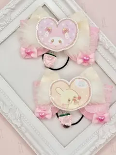 152 ハンドメイドリボン　ヘアゴム　キッズ