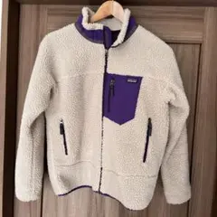 patagonia フリースジャケット XL ベージュ/パープル