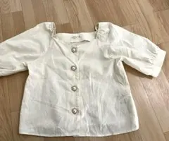 未使用　ナイスクラップ　半袖ブラウス　カットソー　トップス　オフホワイト　生成り
