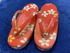 七五三用 赤 桜柄 草履
