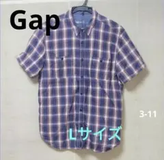 Gap チェック柄 半袖カジュアルシャツ　　Lサイズ