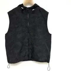 チャオパニックティピー　レディース　総柄　フード　ベスト　ナイロン　ブラック M