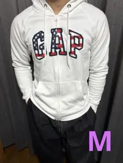 old gap 00s ジップパーカーy2k 　archive　ホワイ 平成 M