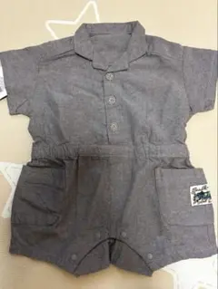 【新品未着用】BREEZE グレーロンパース 70cm