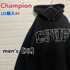 ●D368【US輸入】チャンピオン スウェットパーカー ブラック系 【XL】