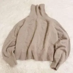 アダムエロペ　ウール　ハイネック　タートルネック ニット　セーター　ゆったり