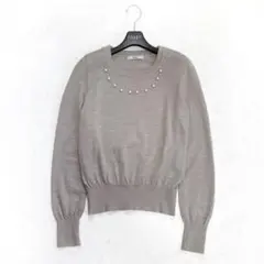 Rene ルネ ♡ パール ネックレスモチーフ ニット 36 ビジュー