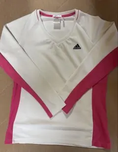 adidas CLIMALITE トップス Lサイズ ホワイト/ピンク