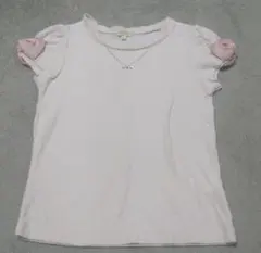 hushush 半袖Tシャツ ピンク リボン 120cm 女の子のサムネイル