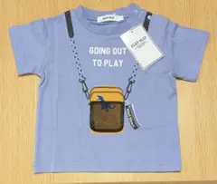 SLAP SLIP 半袖Tシャツ 90cm ブルー だまし絵 ポシェット柄のサムネイル