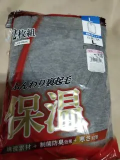 Lサイズ 裏起毛長袖Vネックシャツ 2枚組