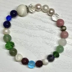 ハンドメイド ビーズブレスレット フリーサイズ