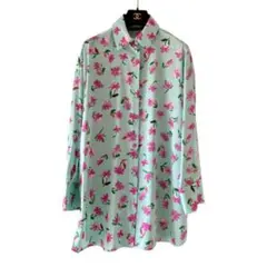 未使用品　ZARA 花柄長袖シャツ