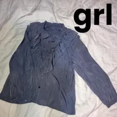 grl フリルブラウス M