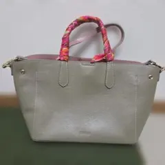 BARCOS　グレー レザー風 トートバッグ