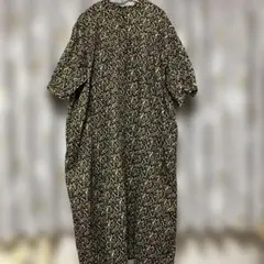 「Samansa Mos2 花柄ワンピース Mサイズ ブラウン ナチュラル」