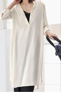 【新品未使用タグ付き】比翼シャツ　ワンピース　マタニティ・授乳服