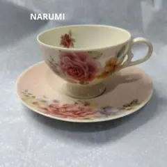 ナルミ　ローズ柄　カップ＆ソーサー　水玉　ピンク　日本製　新品未使用　匿名配送