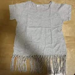 フリンジ付き ナチュラルカラー Tシャツのサムネイル
