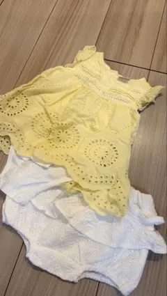 petit main イエロー ワンピース セット