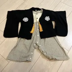袴 和風 男の子 ロンパース カバーオール 羽織 2点セット 70cm