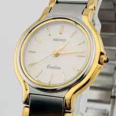 稼働 SEIKO エクセリーヌ ドレスウォッチ 純正ベルト 白文字盤 - メルカリ