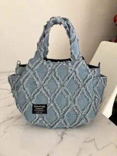 941 フリンジデニムリメイクバック　ハンドメイド