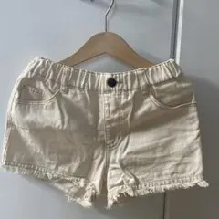 クリーム色デニムショートパンツ BREEZE 120cm