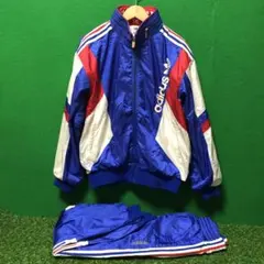 90s‼️adidas ヴィンテージ・ウィンドブレーカー上下セット デサント社製