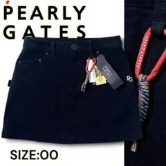 00 パーリーゲイツ 定2.6万 保温 モールスキン スカート カラビナ付き