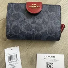 新品　正規品☆COACH コーチ　折り財布　デニム　レザー　二つ折り財布